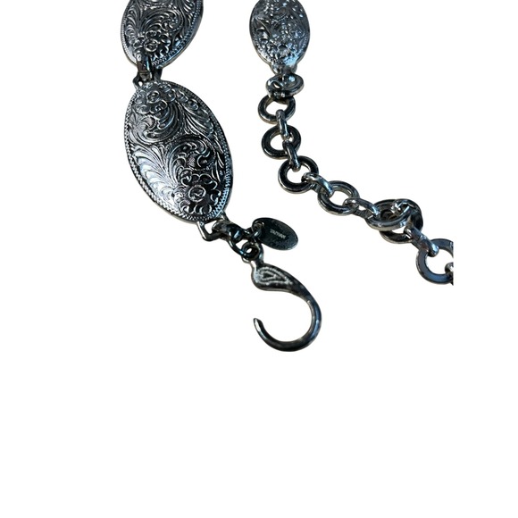 Vintage Western Silver Etched Concho Chain Belt Medium parts only missing parts - Picture 3 of 6